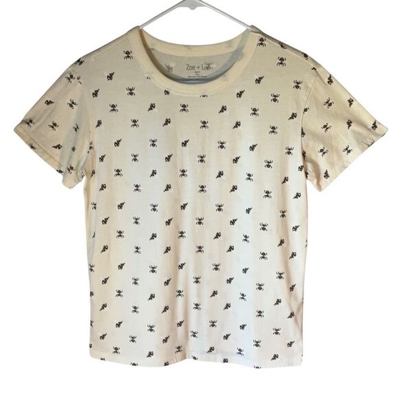 Zoe + Liv Bee TShirt, Small. Cream.  Scoopneck with bees! - Picture 4 of 9